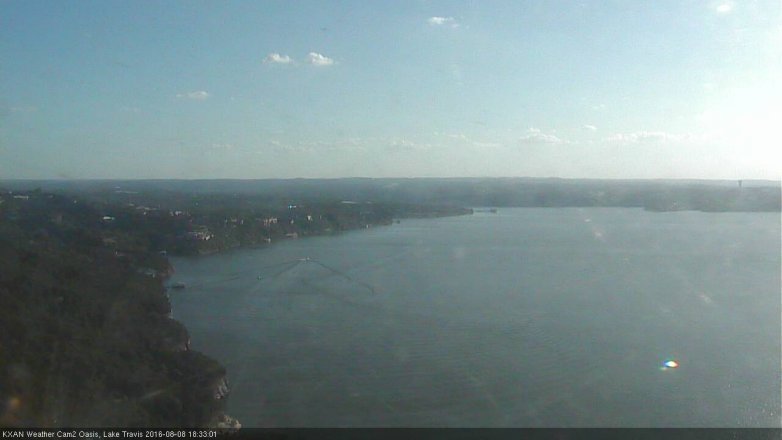Lake Travis webcam, August 8, 2016 5:55 PM CT