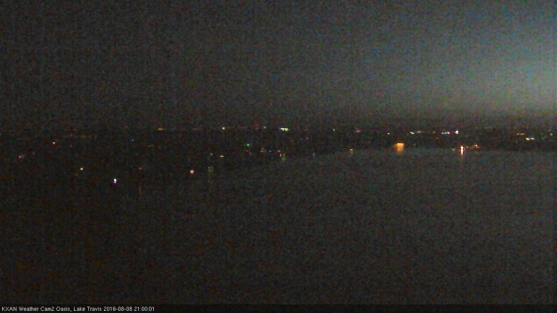 Lake Travis webcam, August 8, 2016 8:05 PM CT