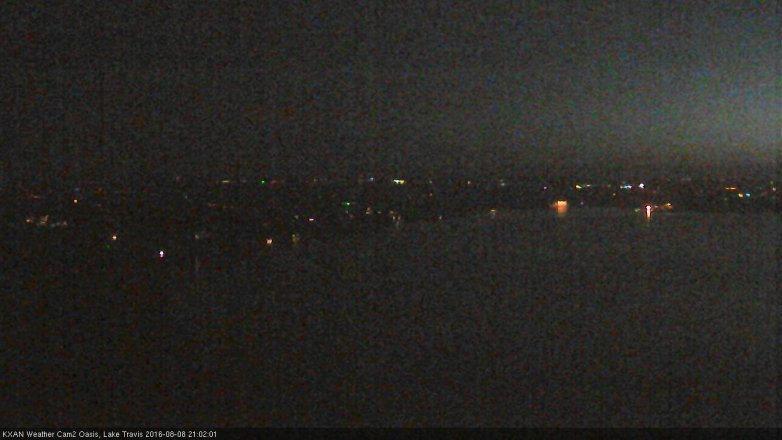 Lake Travis webcam, August 8, 2016 8:25 PM CT