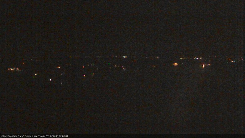 Lake Travis webcam, August 8, 2016 9:15 PM CT