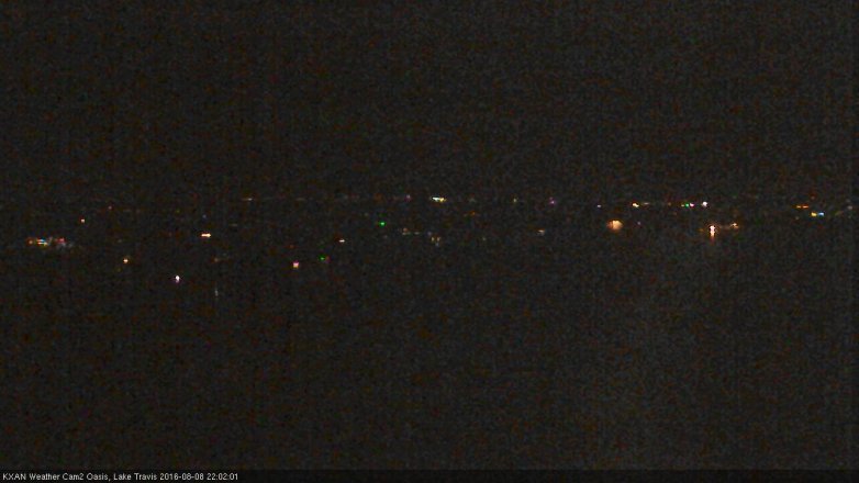 Lake Travis webcam, August 8, 2016 9:30 PM CT