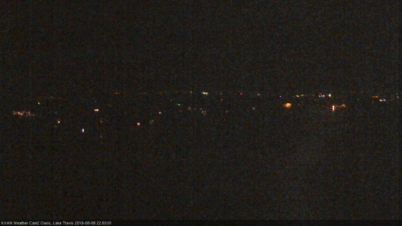 Lake Travis webcam, August 8, 2016 9:35 PM CT