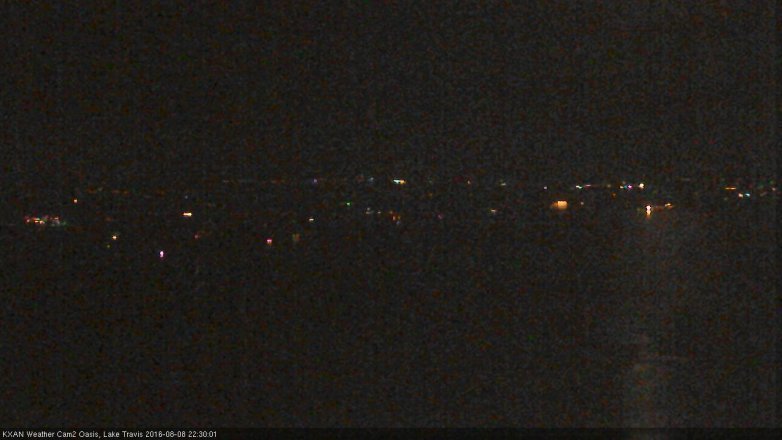 Lake Travis webcam, August 8, 2016 9:45 PM CT