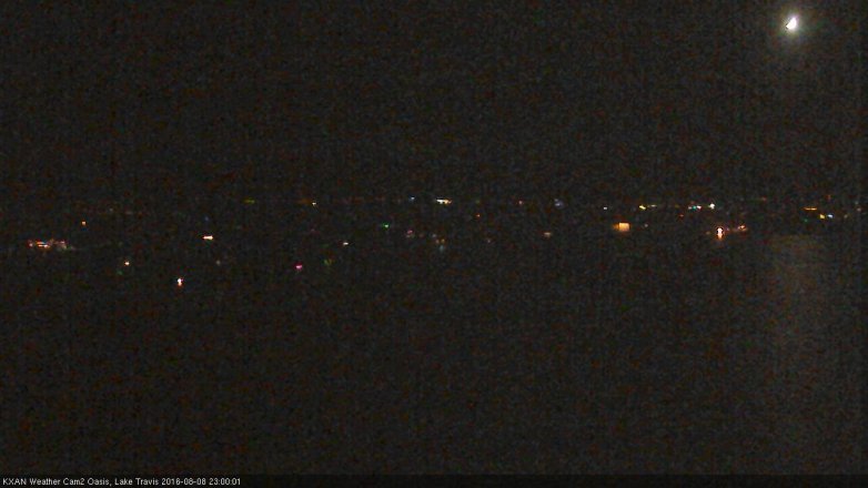 Lake Travis webcam, August 8, 2016 10:15 PM CT