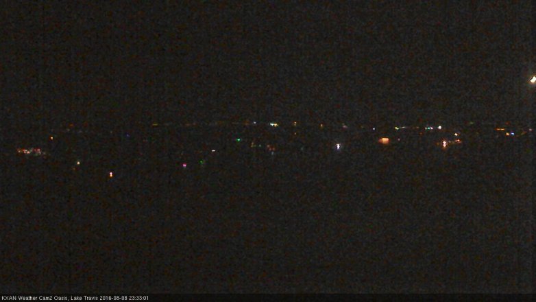 Lake Travis webcam, August 8, 2016 10:50 PM CT