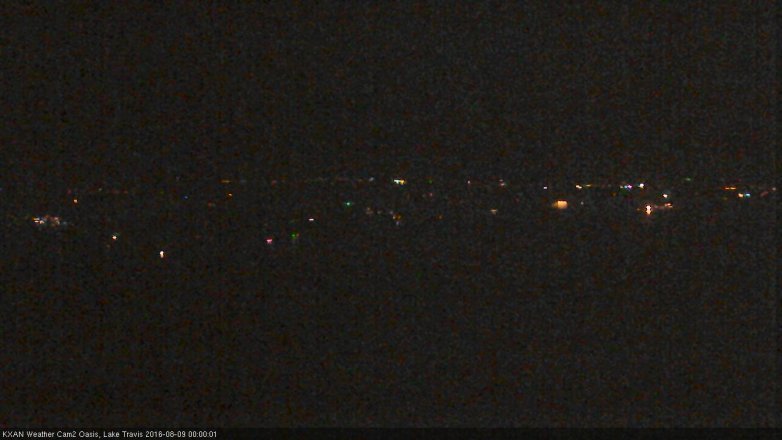 Lake Travis webcam, August 8, 2016 11:25 PM CT