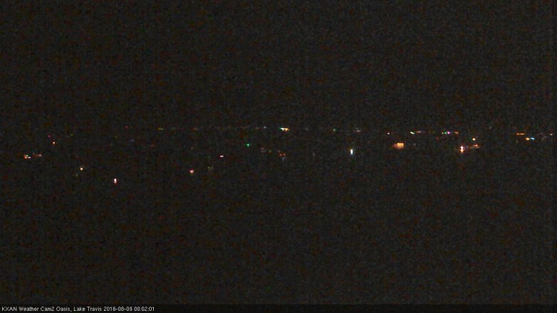 Lake Travis webcam, August 8, 2016 11:30 PM CT