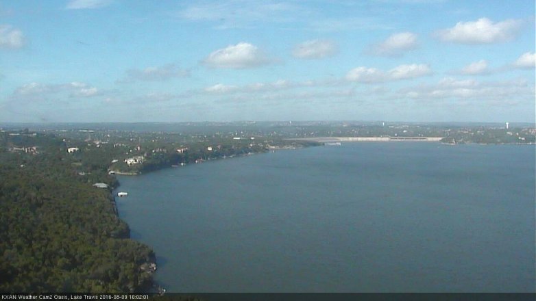 Lake Travis webcam, August 9, 2016 9:20 AM CT