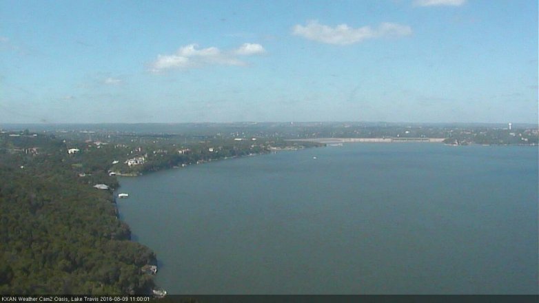 Lake Travis webcam, August 9, 2016 10:15 AM CT