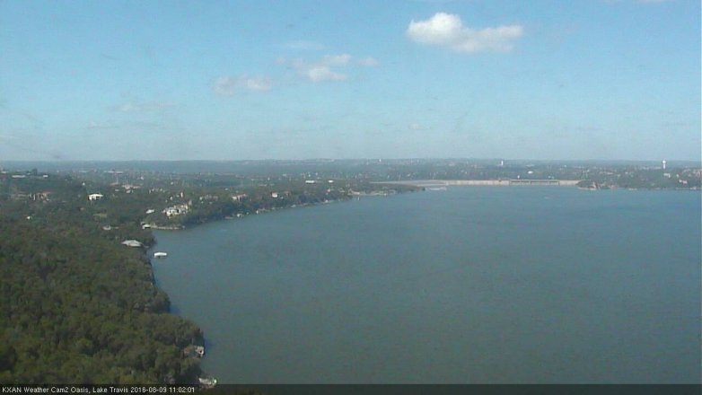 Lake Travis webcam, August 9, 2016 10:20 AM CT