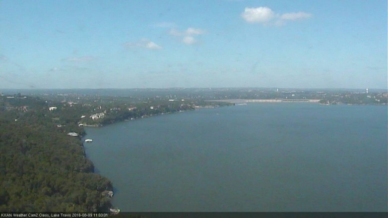 Lake Travis webcam, August 9, 2016 10:30 AM CT