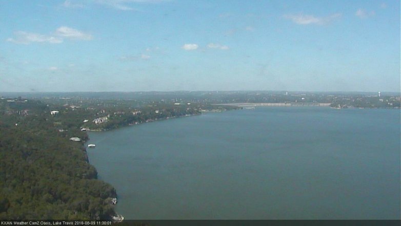 Lake Travis webcam, August 9, 2016 10:40 AM CT