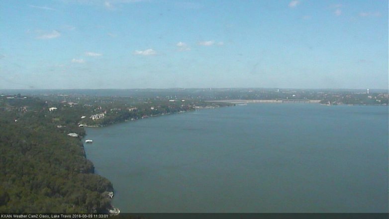 Lake Travis webcam, August 9, 2016 10:50 AM CT