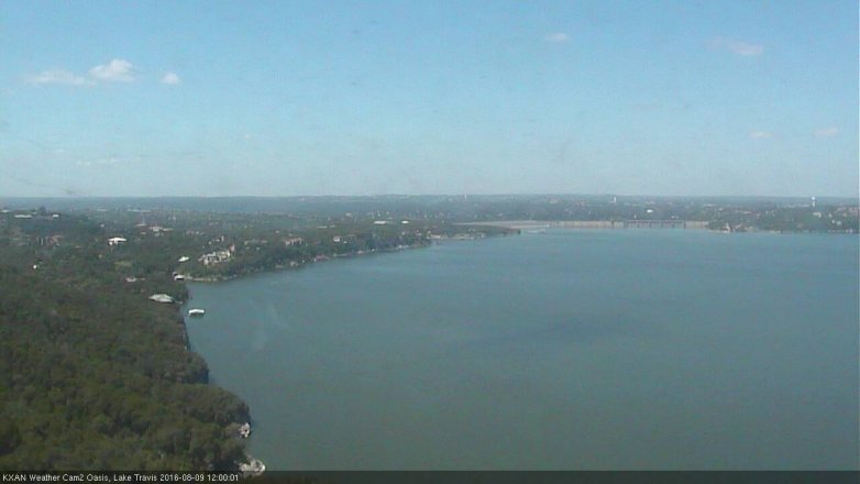 Lake Travis webcam, August 9, 2016 11:05 AM CT