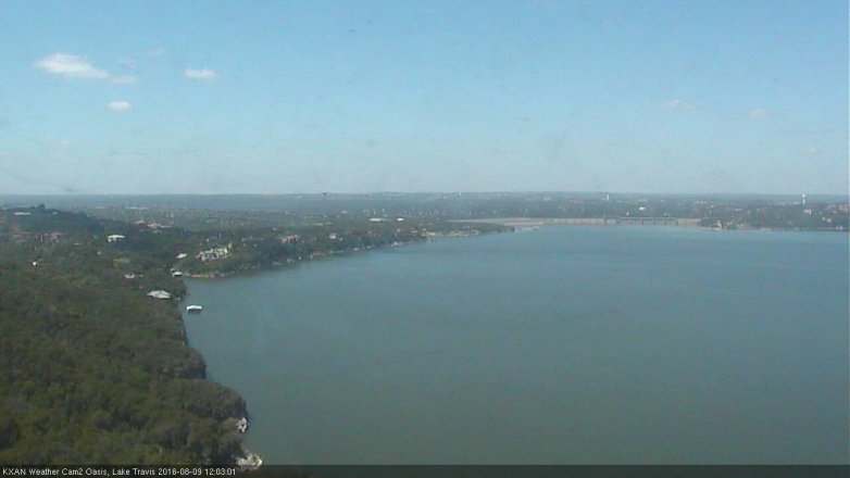 Lake Travis webcam, August 9, 2016 11:15 AM CT
