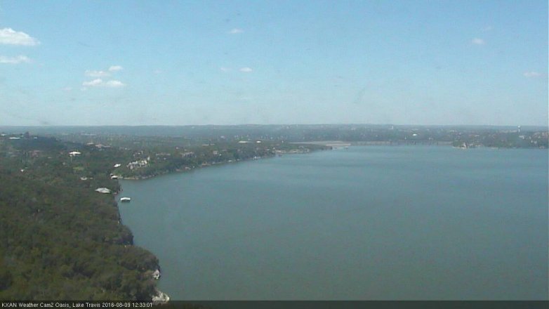 Lake Travis webcam, August 9, 2016 11:55 AM CT