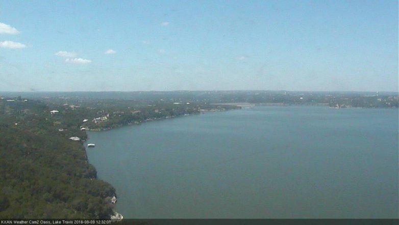 Lake Travis webcam, August 9, 2016 12:00 PM CT