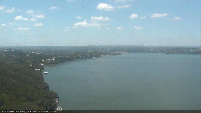 Lake Travis webcam, August 9, 2016 12:10 PM CT