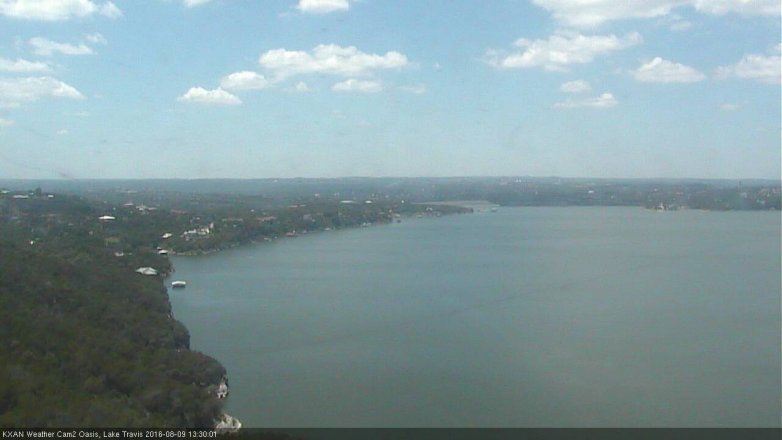 Lake Travis webcam, August 9, 2016 12:50 PM CT