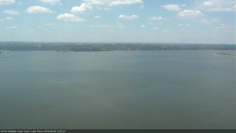 Lake Travis webcam, August 9, 2016 1:30 PM CT
