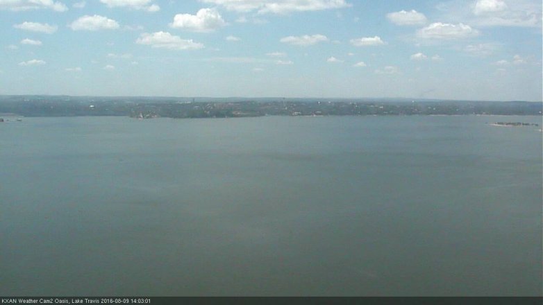 Lake Travis webcam, August 9, 2016 1:35 PM CT