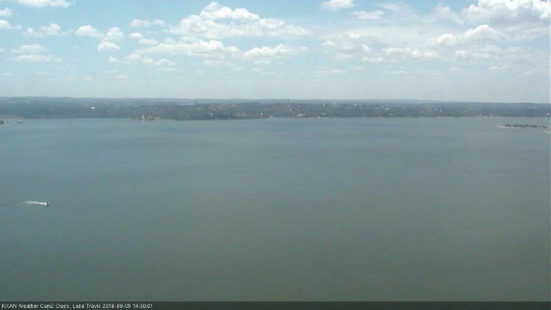 Lake Travis webcam, August 9, 2016 2:00 PM CT