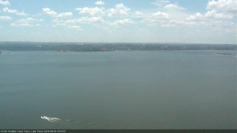 Lake Travis webcam, August 9, 2016 2:05 PM CT