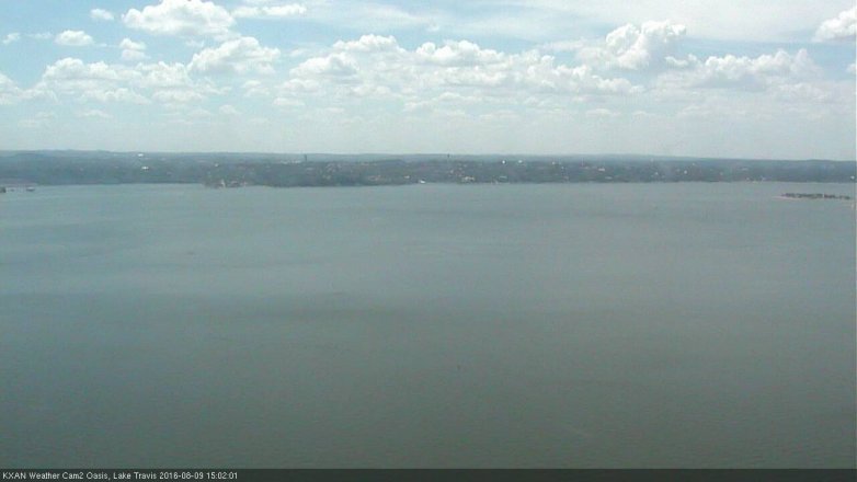 Lake Travis webcam, August 9, 2016 2:15 PM CT