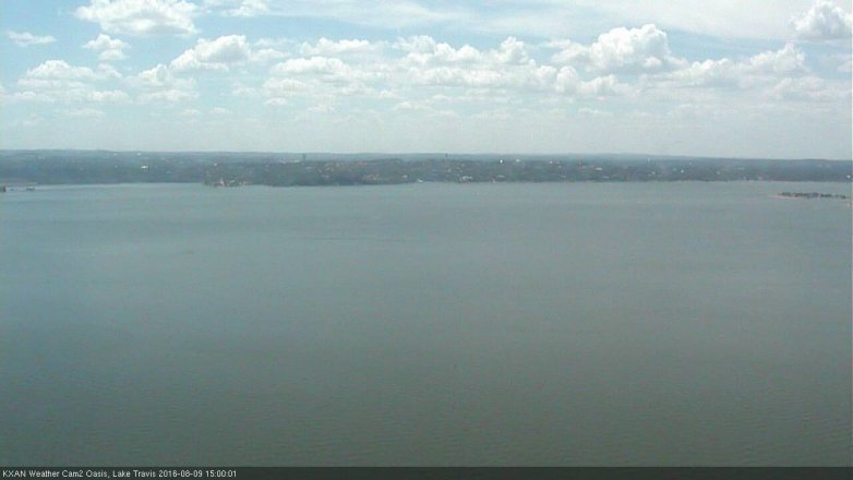 Lake Travis webcam, August 9, 2016 2:25 PM CT