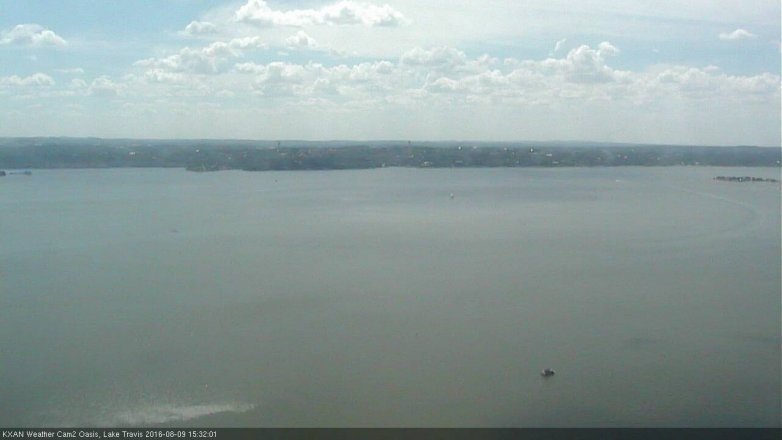 Lake Travis webcam, August 9, 2016 2:40 PM CT