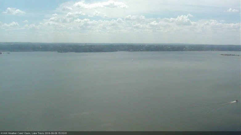 Lake Travis webcam, August 9, 2016 2:45 PM CT