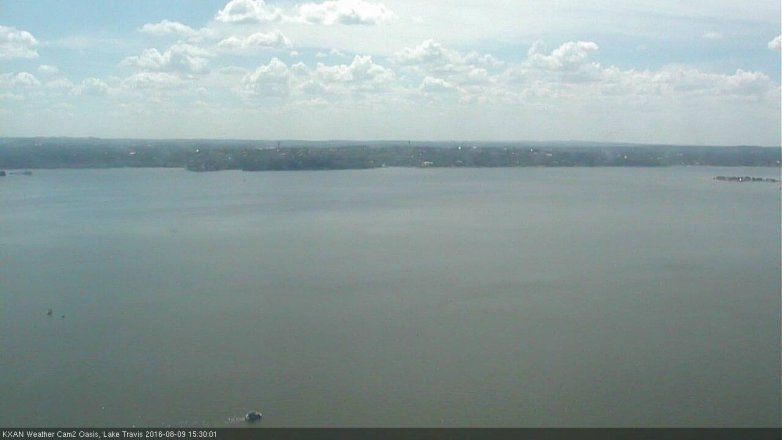 Lake Travis webcam, August 9, 2016 2:50 PM CT