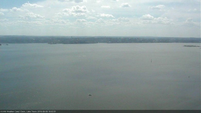 Lake Travis webcam, August 9, 2016 3:15 PM CT