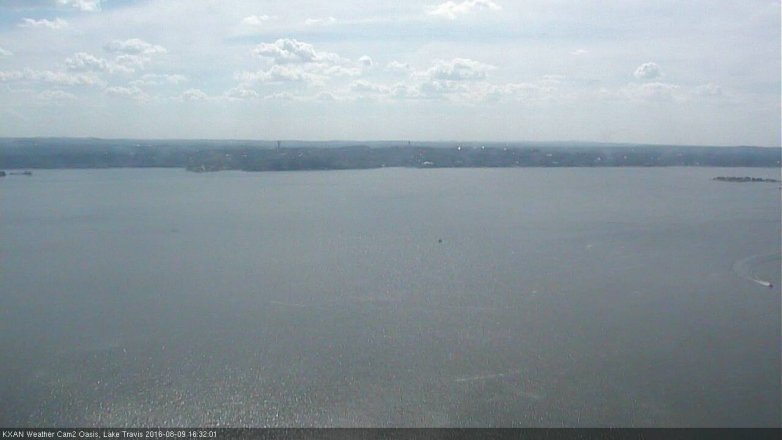 Lake Travis webcam, August 9, 2016 3:35 PM CT