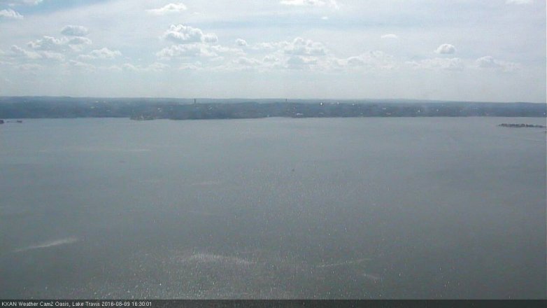 Lake Travis webcam, August 9, 2016 3:40 PM CT