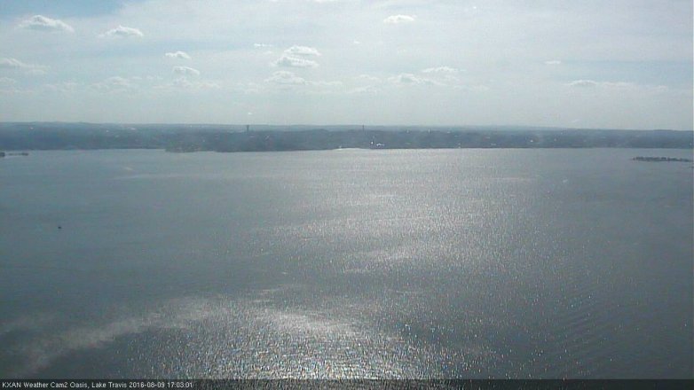 Lake Travis webcam, August 9, 2016 4:15 PM CT