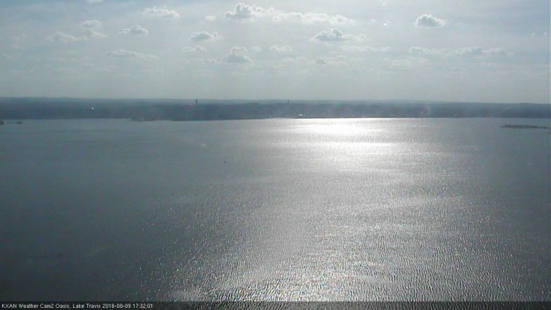 Lake Travis webcam, August 9, 2016 4:40 PM CT