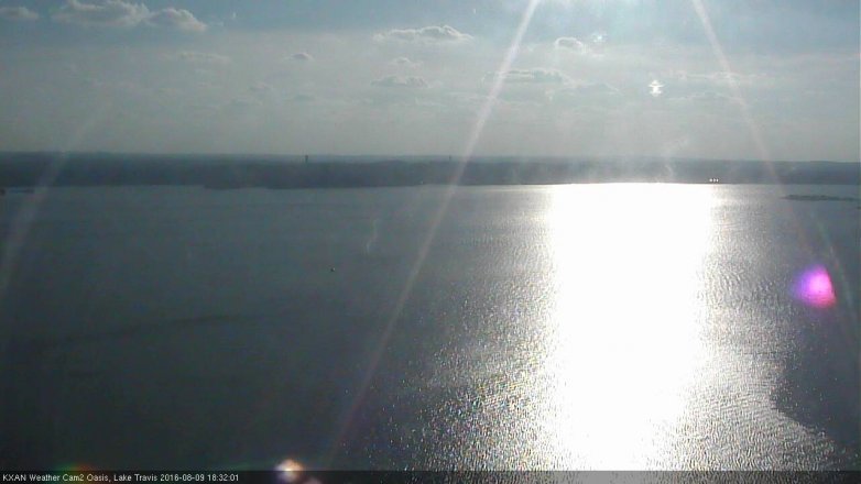 Lake Travis webcam, August 9, 2016 5:50 PM CT