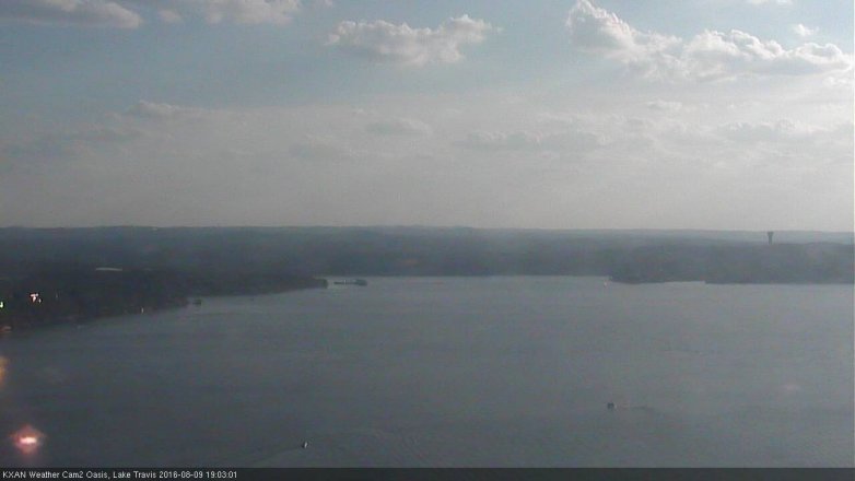 Lake Travis webcam, August 9, 2016 6:20 PM CT