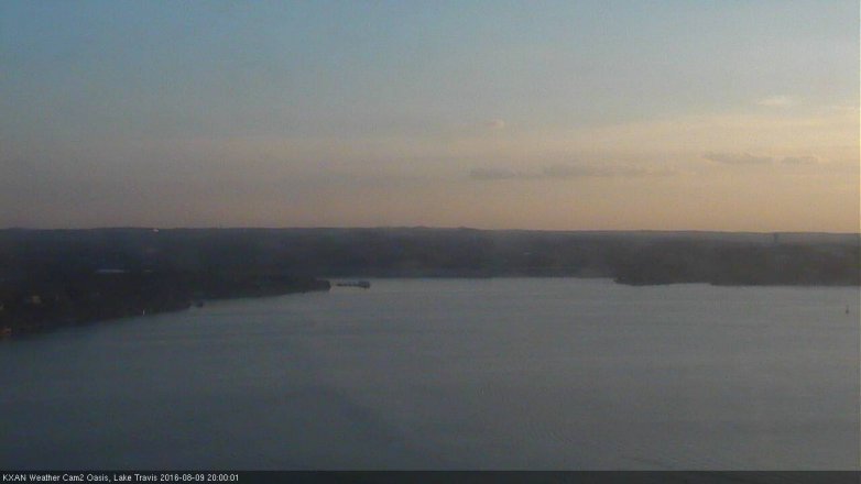 Lake Travis webcam, August 9, 2016 7:10 PM CT