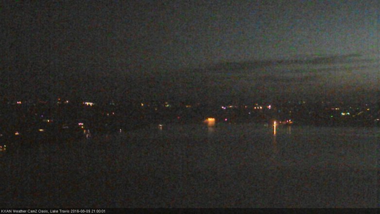 Lake Travis webcam, August 9, 2016 8:20 PM CT