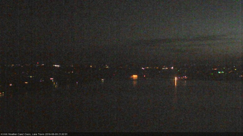 Lake Travis webcam, August 9, 2016 8:25 PM CT
