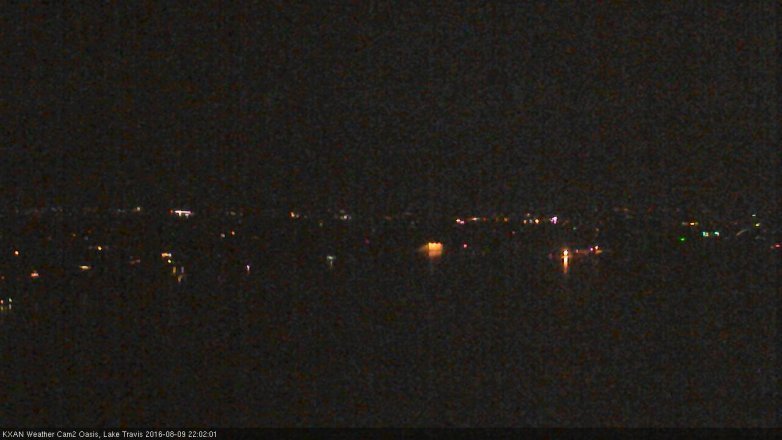 Lake Travis webcam, August 9, 2016 9:30 PM CT