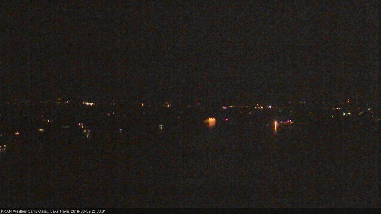 Lake Travis webcam, August 9, 2016 9:45 PM CT