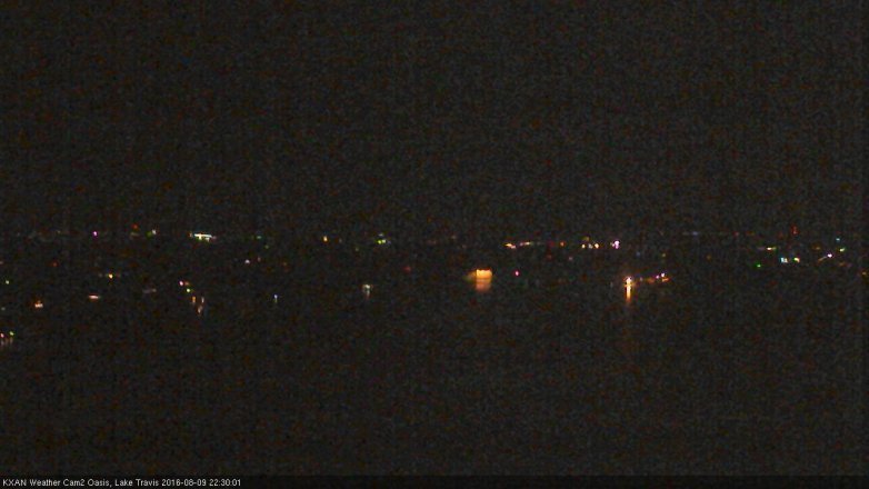 Lake Travis webcam, August 9, 2016 10:00 PM CT