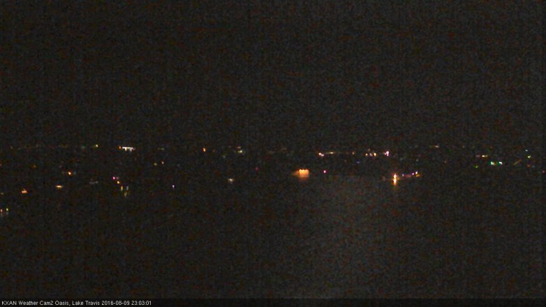 Lake Travis webcam, August 9, 2016 10:15 PM CT