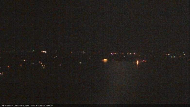 Lake Travis webcam, August 9, 2016 10:25 PM CT