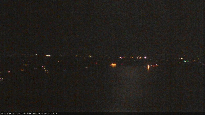 Lake Travis webcam, August 9, 2016 10:30 PM CT
