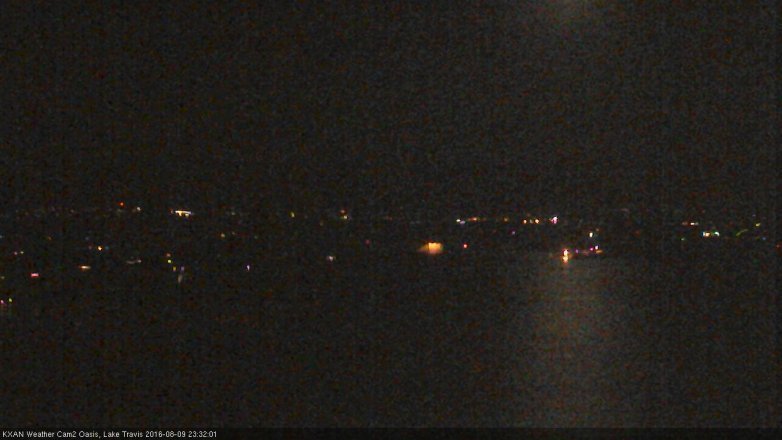 Lake Travis webcam, August 9, 2016 10:35 PM CT
