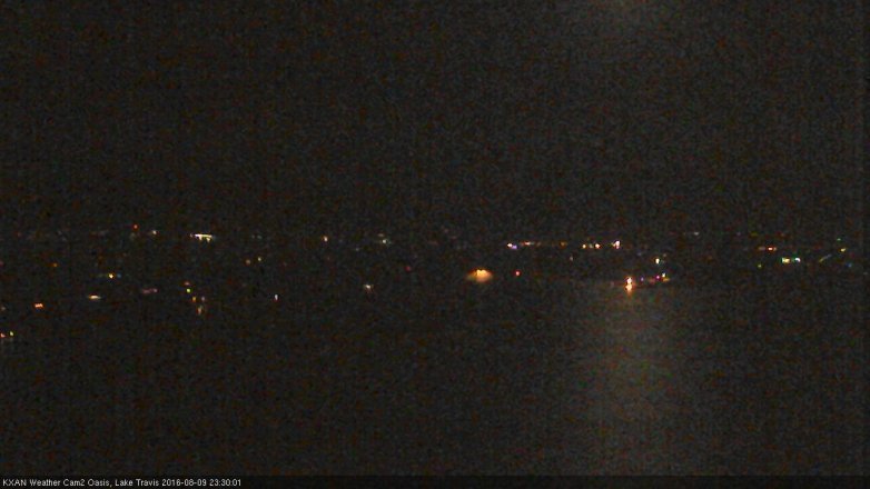 Lake Travis webcam, August 9, 2016 10:40 PM CT
